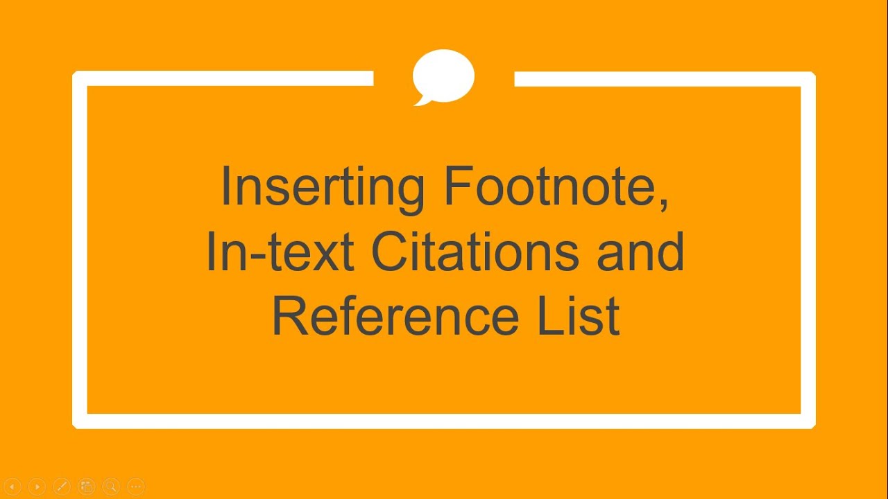 Inserting Footnote In text Citations And Reference List YouTube Inserting Footnote In text Citations And Reference List YouTube