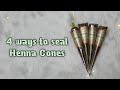 4 ways to seal a henna cone | how to fill and seal a  henna cone | malayalam