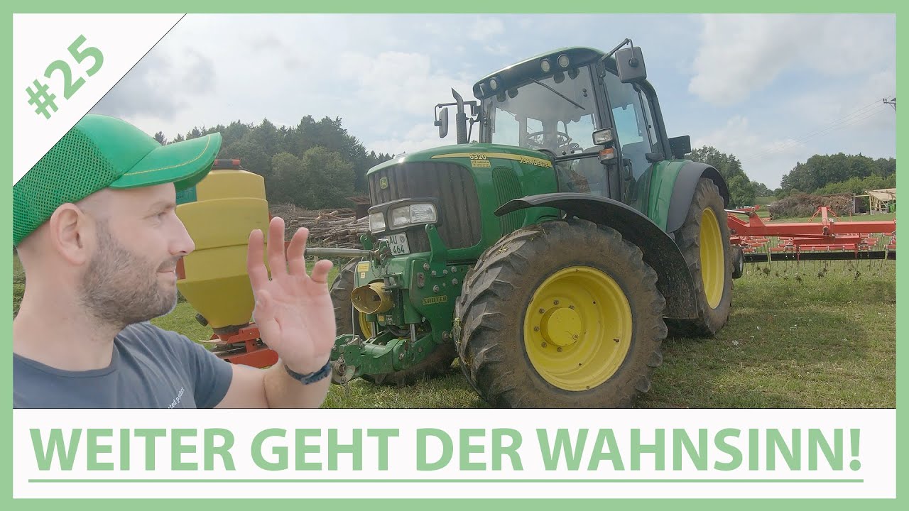 VLOG#25: Viel zu tun! Grummet machen - Wiesen nachsäen - Halle aufstellen!