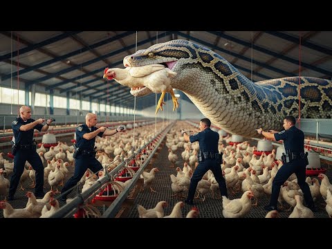 Heroic Rescue Team Saves Broiler Chicken from Giant Python in a Breathless Battle 🐍