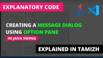 Creating a Message Dialog Box using JOptionPane | Java Swing | Explained in Tamizh