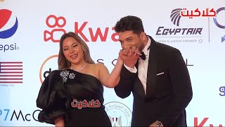 الظهور الاول لمذيعة برنامج حبر سري اسما ابراهيم مع خطيبها المطرب الشاب موسى ويقبل يدها امام الحضور