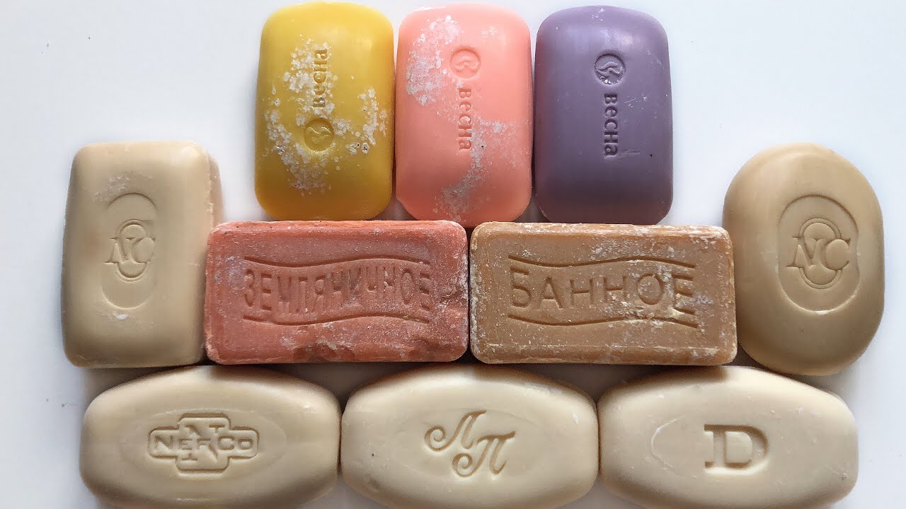 Cutting dry soap produced in 2004, satisfying video/ резка сухого мыла 2004 года изготовления