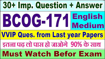 BCOG 171 important questions with answer in English | bcog 171 Previous Year Question Paper