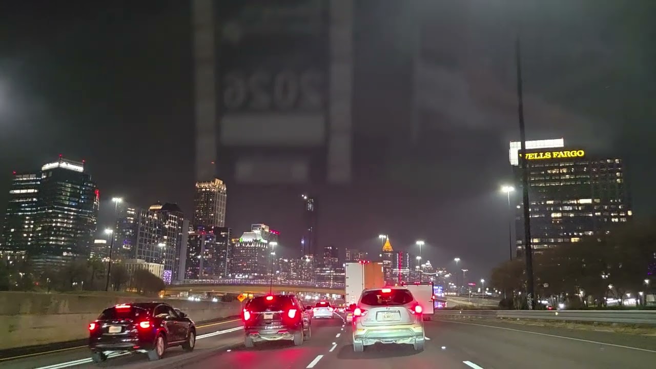 Southbound 85 into Midtown Atlanta , Most beautiful highway in the world.