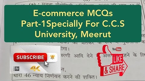 E-commerce MCQs  Part-1Specially For C.C.S University, Meerut