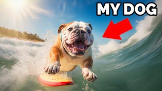 I Trained My FAT Dog How To Surf