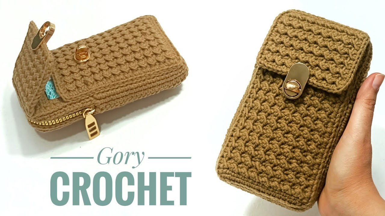 كروشيه شنطه كروس او محفظه بجيب امامي للموبايل bag crochet