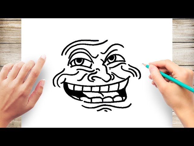 How to Draw Memes-Meme Faces Step by Step Easy: a TROLL FACE with Pencil