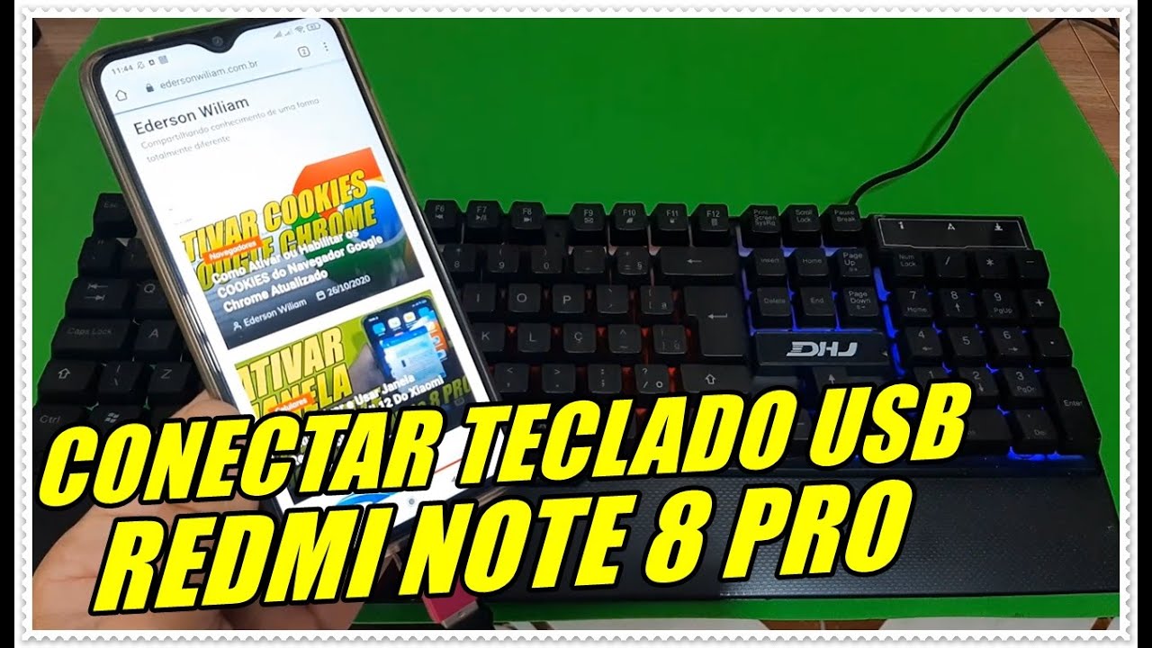 Como Conectar e Usar Um Teclado USB No Celular Xiaomi Redmi Note 8 PRO ...