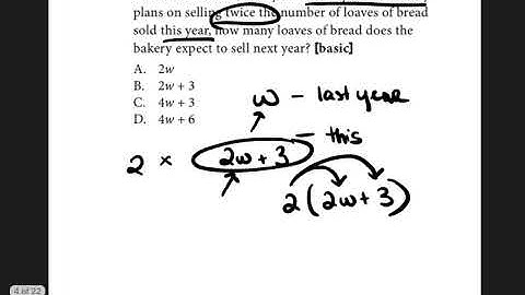 TSI MATH TEST PREP- Last year a bakery sold w loaves of bread…