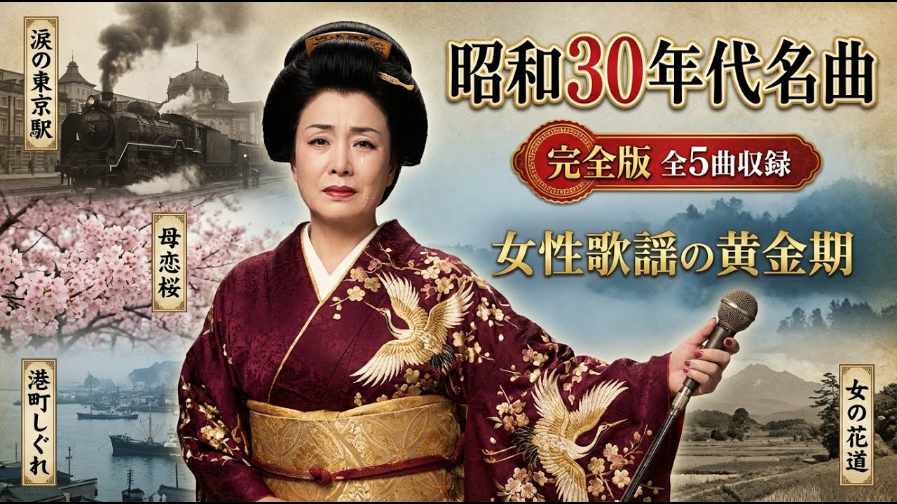 昭和30年代名曲メドレ～女性歌謡の黄金期～Japanese Enka Medley 1950s 