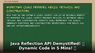 Java Reflection API Demystified! ✨ Dynamic Code & Interview Prep in 5 Mins! 🚀