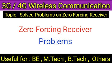 problem on zero forcing receiver/given a MIMO  zero forcing receiver H find the channel matrix/M.Teh