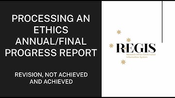 Processing an Ethics Progress Report in REGIS