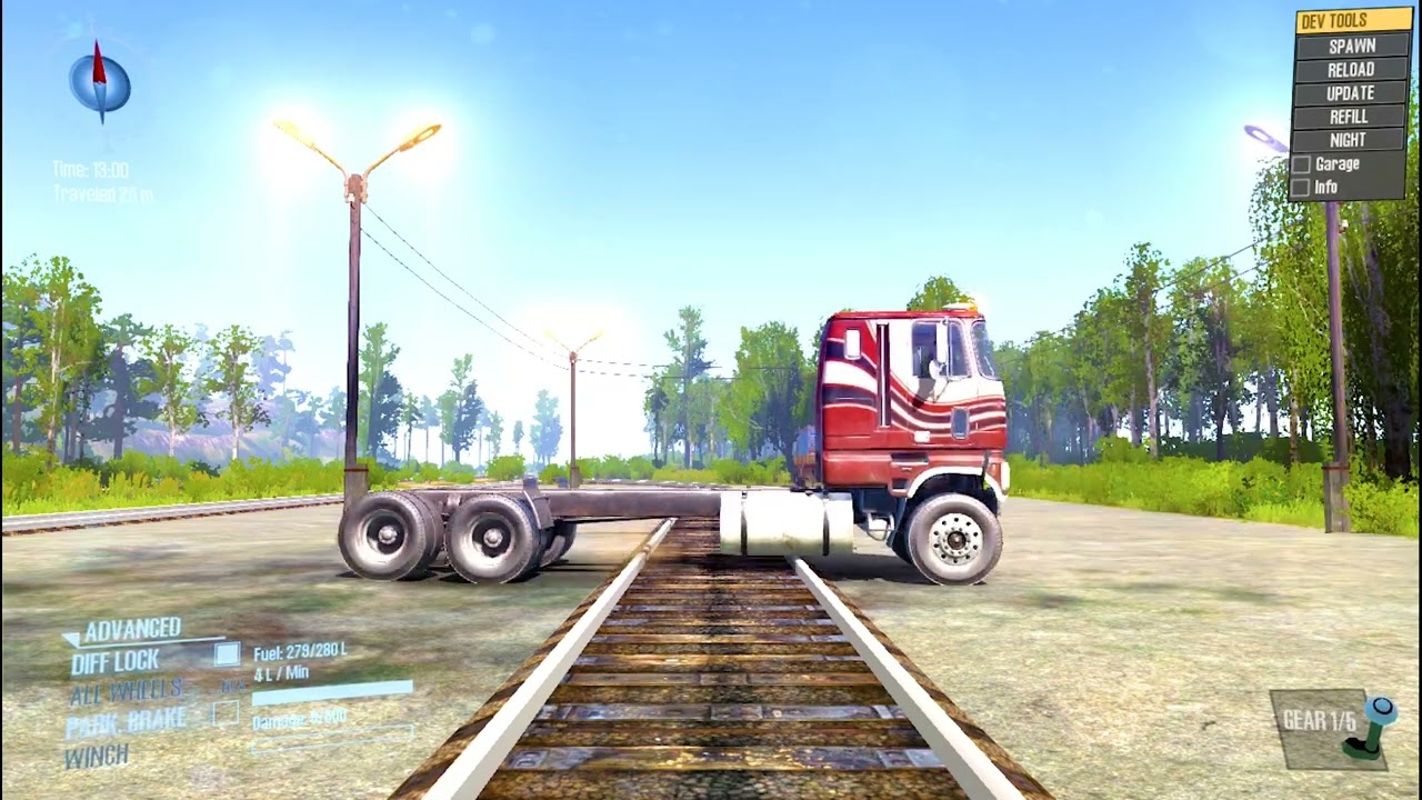 SpinTires: MudRunner GamePlay | Truck vs Extreme Broken Road with Speed Bumps | #MudRunner