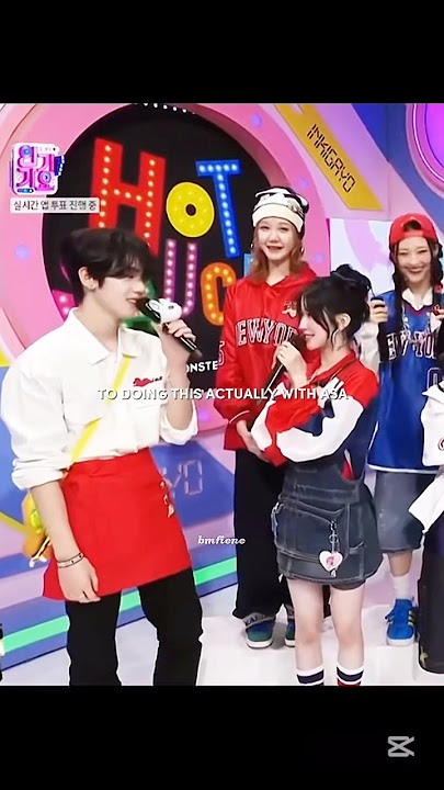Asa and Yujin interaction at inkigayo braah yujin! #babymonster #asa #zerobaseone #shorts