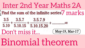 Inter 2nd Year Maths 2A||Binomial theorem in telugu@maths naresh eclass