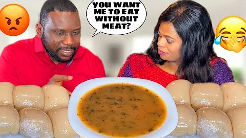 SERVING MY HUSBAND FOOD WITHOUT MEAT *ASMR FUFU with OFE NSALA SOUP #asmr #mukbang #soundeating