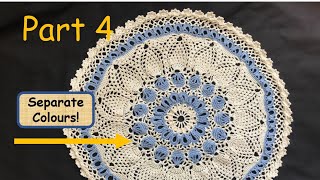 Crochet Two Coloured Pineapple Shell Doily Tutorial Part 4 | Perfect Pineapple Doily