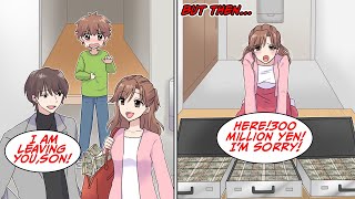 My mom won 100 million yen in the lottery and she left with her boyfriend [Manga Dub]