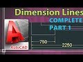 Autocad 2018 - Dimension lines (complete tutorial!) PART 1