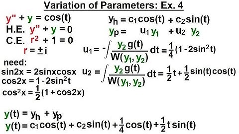 Differential Equation - 2nd Order (58 of 84) Method of Variation of Parameters: Ex. 4