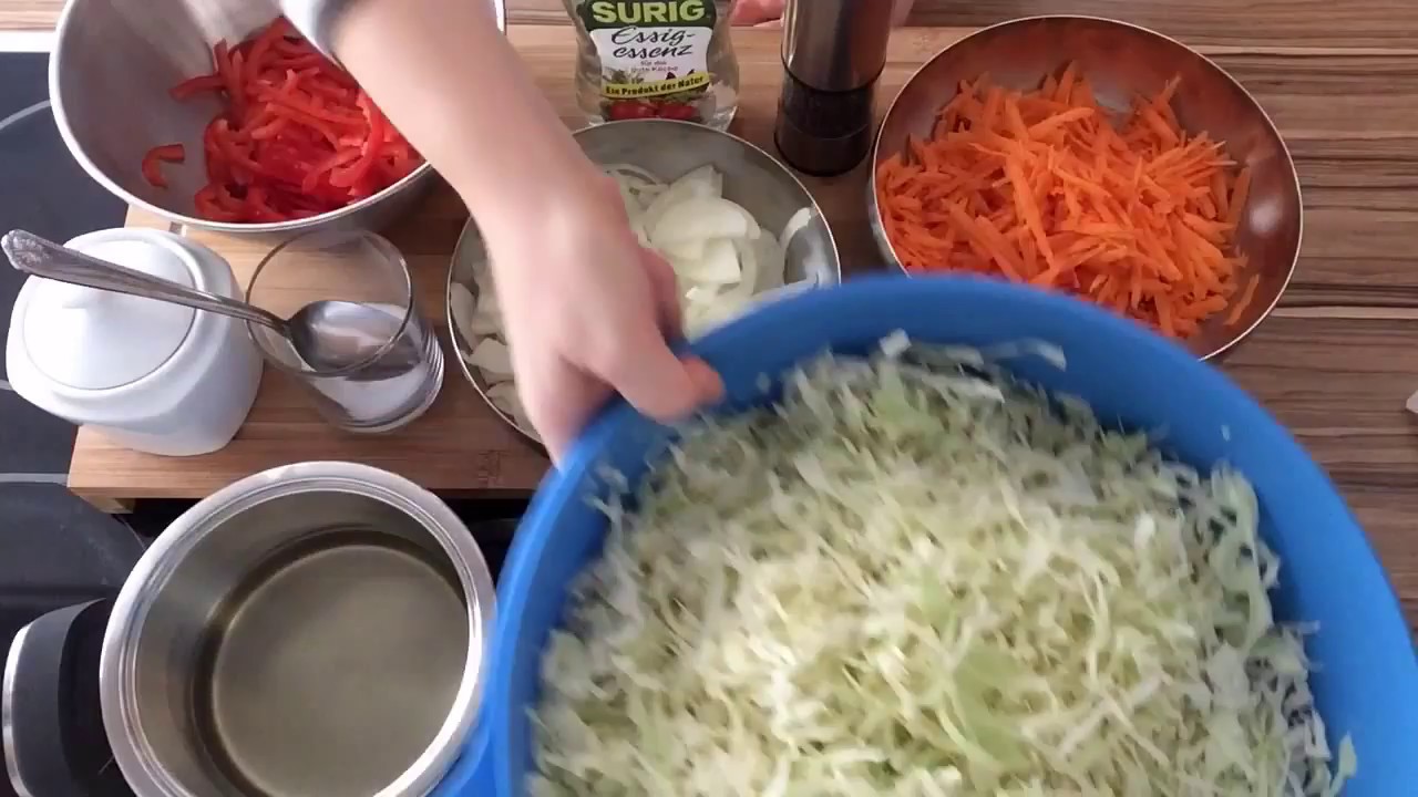 Krautsalat / капустный салат / Weißkohl / Kraut Salat eingelegt - YouTube