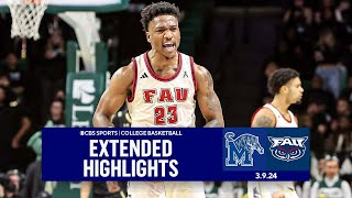 Memphis at Florida Atlantic: College Basketball Extended Highlights I CBS Sports