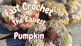 How to Crochet Large Pumpkin Fast.  Granny Stitch Pumpkin. Halloween Crochet.