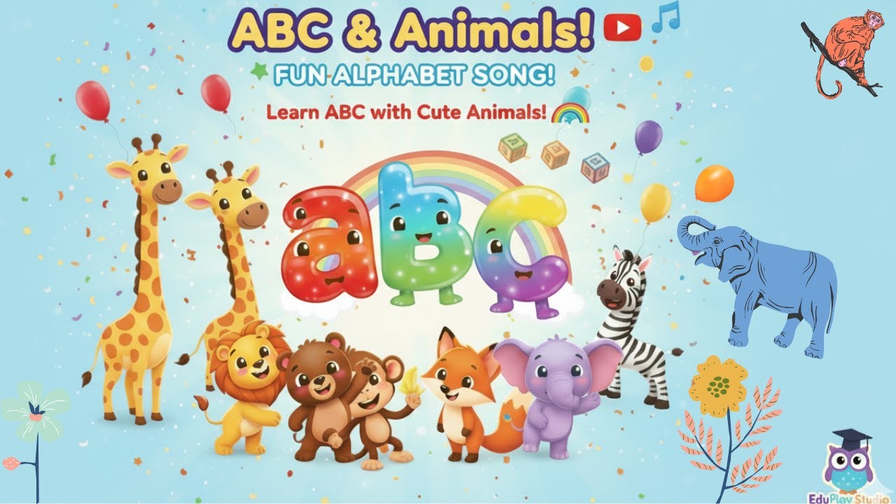 A to Z Alphabet Song for Kids 🌈 ABC Phonics Learning Fun Cartoon ...