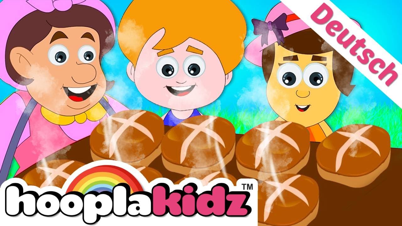 ⁣Hot Cross Buns (German) | warme frische Brötchen | Kinderleider | HooplaKidz Deutsch