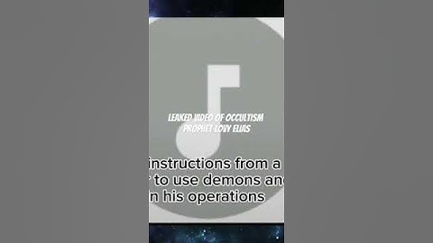 LEAKED VIDEO OF OCCULTISM-PROPHET LOVY ELIAS