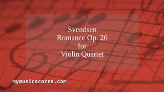 Svendsen Romance Op. 26 for 4 violins Svendsen Romance Op. 26 for 4 violins