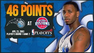 Tracy McGrady erupts for 46 points in Game 2 - Orlando Magic at Detroit Pistons - 2003 Playoffs G2