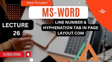 Microsoft Word - Adding Line Numbers Hyphenation & Indent Command All Lecture in Pashto