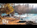 Roaring river floods in finland spring season walk white noise  slow tv 4k