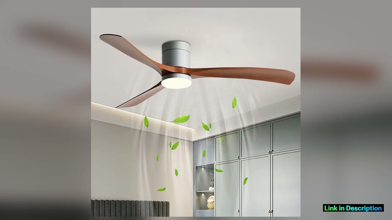 Low Floor Ceiling Fan 4252 Inch LED Light Remote Control for Living Room Dining Room Bedroom Study