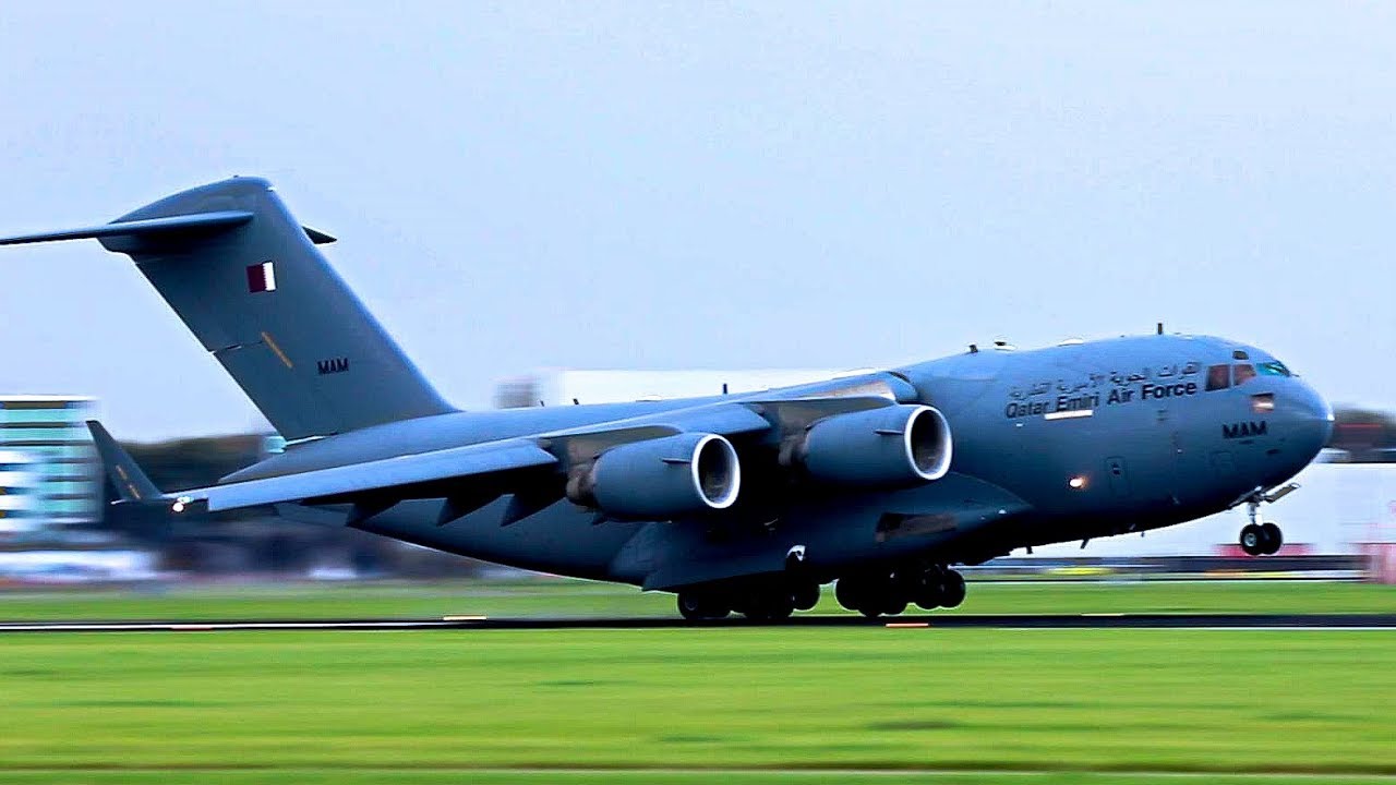 Boeing C 17a Globemaster Iii Qatar Air Force A380 Emirates A340 Slm