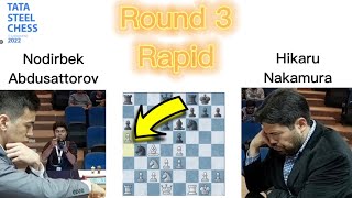 Abdusattorov Nadirbek vs Hikaru Nakamura|Tata Steel Chess Blitz 2022|Round 3