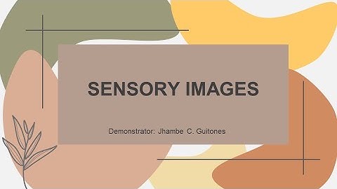 ELT 324 DEMONSTRATION- SENSORY IMAGES