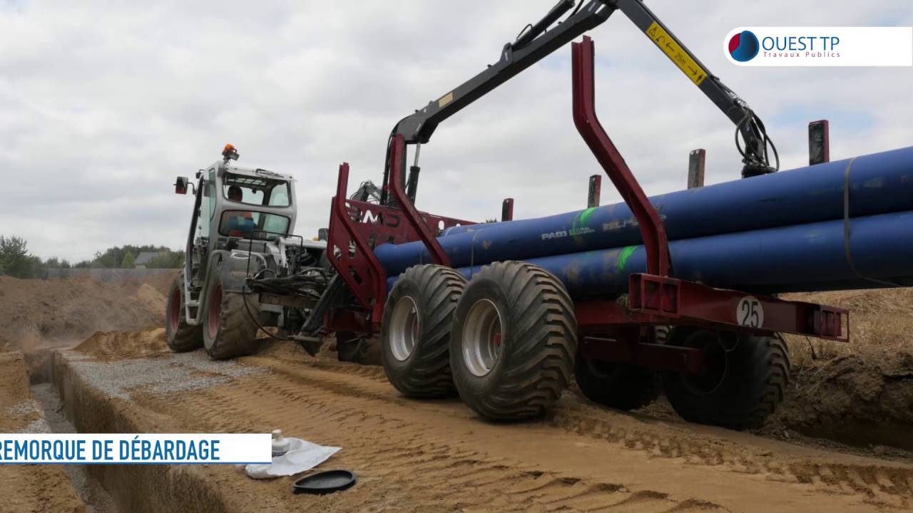 Ouest Travaux Publics pose de 4500 ml de Fonte Ø 250 mm à Janzé (35)