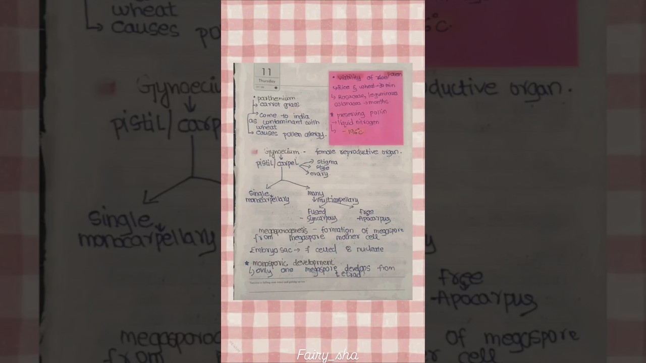 sexual reproduction in flowering plants short notes✨