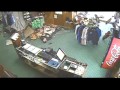 Man falls through golf shop ceiling