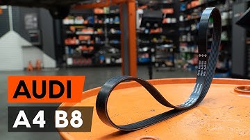 How to change serpentine belt / v-ribbed belt on AUDI A4 B8 Saloon [TUTORIAL AUTODOC]