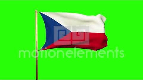 Czech Republic Flag Waving In The Wind. Looping Sun Rises Style. Animation Loop. Stock Animation