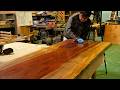#3 日本の高級一枚板テーブルができるまで / 極上の天板仕上げ・小口の仕上げ・亀裂の修復