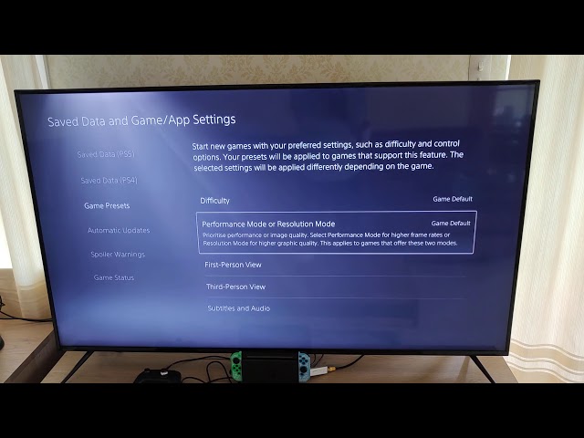 How to Preset Game Difficulty, Resolution, and More on PS5