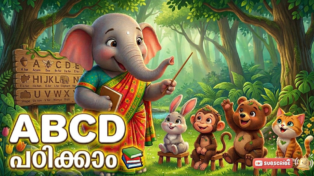 ഇംഗ്ലീഷ് അക്ഷരമാല എളുപ്പത്തിൽ പഠിക്കാം! | English Alphabets A-Z for Kids in Malayalam | Eggimo