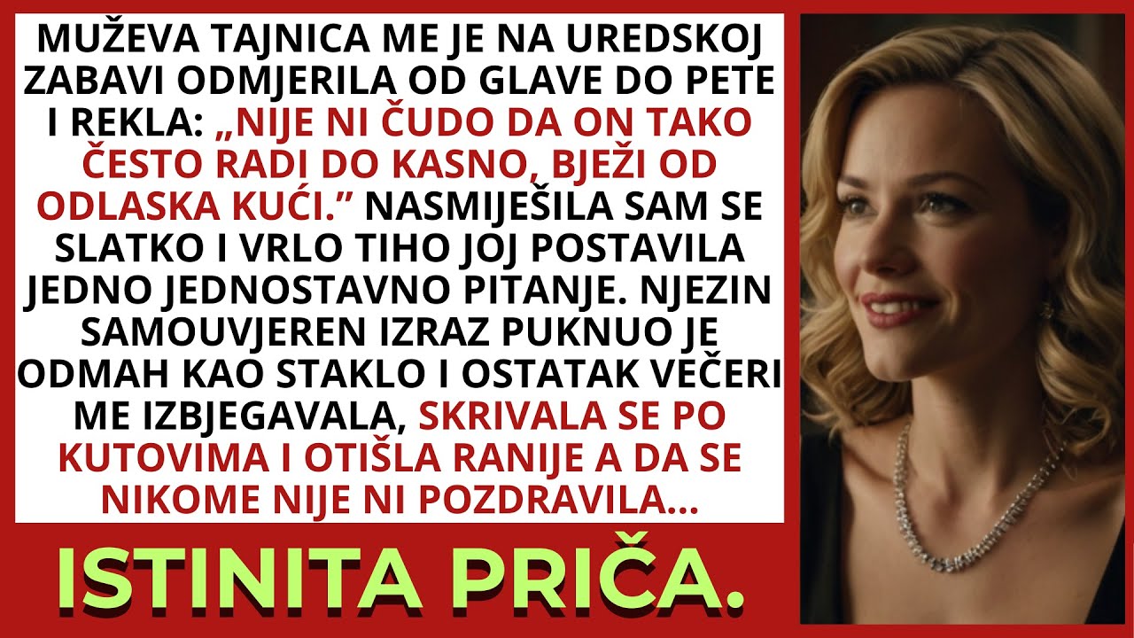 Muževa tajnica me ponizila na uredskoj zabavi – jedno mirno pitanje ju je utišalo